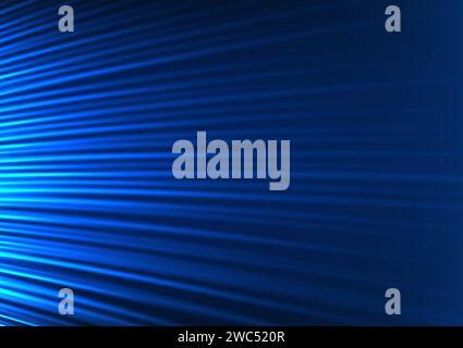 Abstract background technology Compressed optical lines represent high-speed digital data transmission in the network. Blue background, vector illustr Stock Vector