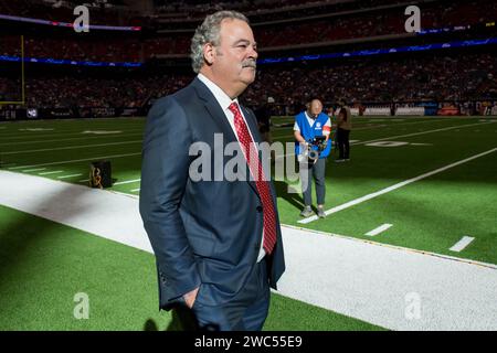 Houston, TX, USA. 13th Jan, 2024. Houston Texans Chairman and CEO Cal McNair watches prior to a Wild Card playoff game between the Cleveland Browns and the Houston Texans in Houston, TX. Trask Smith/CSM/Alamy Live News Stock Photo