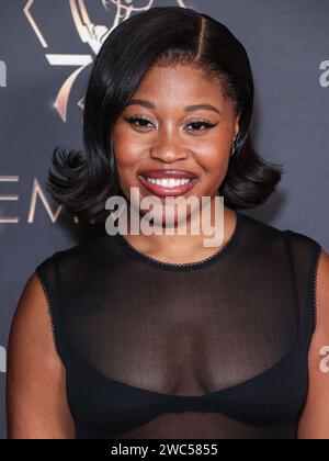 Dominique Fishback arrives at the 75th Primetime Emmy Awards on Monday