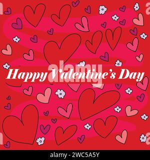 Valentines' day background with heart pattern Stock Vector