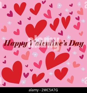 Valentines' day background with heart pattern Stock Vector