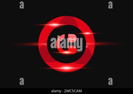 CB Red logo Design. Vector logo design for business. Stock Vector