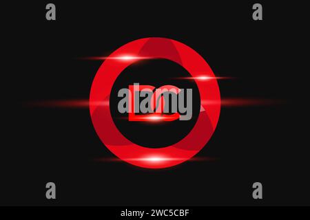 DC Red logo Design. Vector logo design for business. Stock Vector