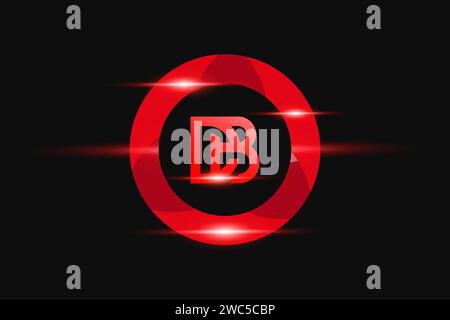 DB Red logo Design. Vector logo design for business. Stock Vector