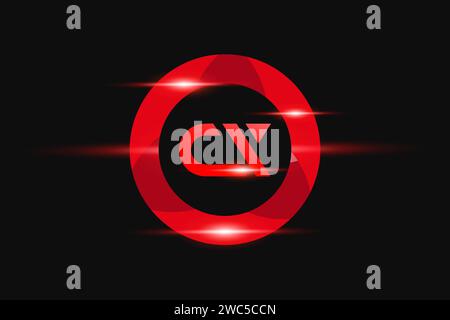 CX Red logo Design. Vector logo design for business. Stock Vector