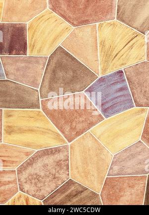 House wall covered with stone tiles, background, texture Stock Photo