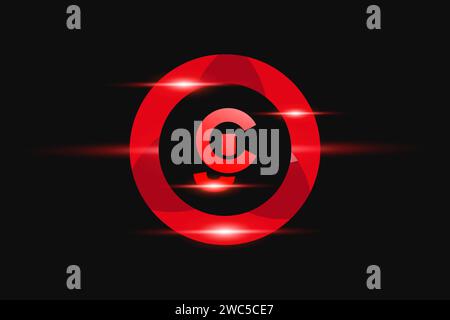 CJ Red logo Design. Vector logo design for business. Stock Vector