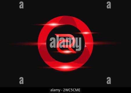 CR Red logo Design. Vector logo design for business. Stock Vector