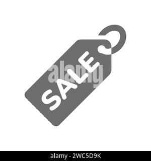 Sale price tag vector icon. Simple shopping glyph symbol. Stock Vector