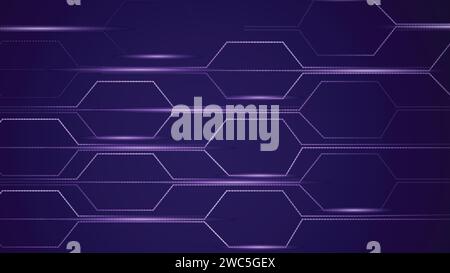 abstract futuristic hexagons on a dark blue background for network connection, computer, and communication technology. vector illustration Stock Vector