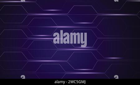 abstract futuristic hexagons on a dark blue background for network connection, computer, and communication technology. vector illustration Stock Vector