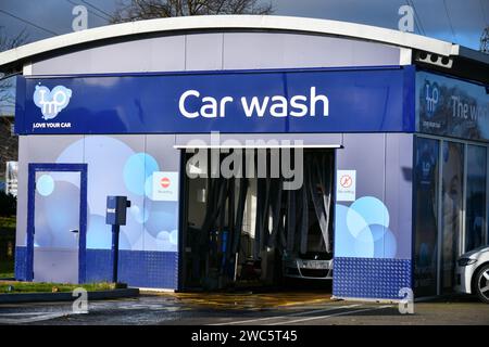 Mechanical car wash in St Neots Stock Photo