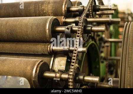 Industrial mechanisms from 19th century. Stock Photo