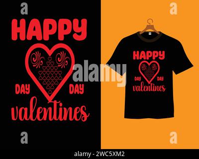 happy valentine day vector for t shirt design Stock Vector
