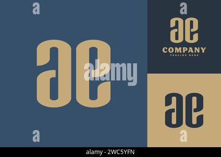 Letter AE Ambigram Modern Logo Design, vector template Stock Vector