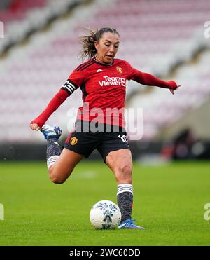 Manchester United's Katie Zelem during the Adobe Women's FA Cup fourth round match at the Leigh Sports Village Stadium, Manchester. Picture date: Sunday January 14, 2024. Stock Photo