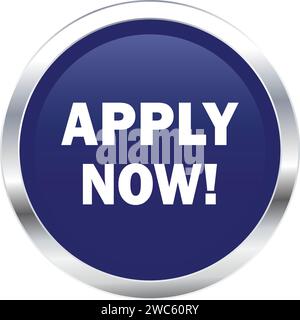 Apply now Button, Apply now sign vector, Apply now Blue icon Stock Vector