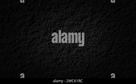 dark concrete wall, plaster black background Stock Photo