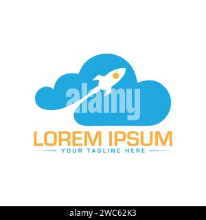 Cloud Logo Design. Unique and Creative Cloud Logo Design. Cloud Tech Logo Design. Stock Vector