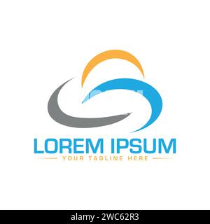 Cloud Logo Design. Unique and Creative Cloud Logo Design. Cloud Tech Logo Design. Stock Vector