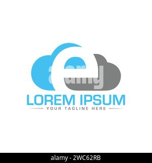 Cloud Logo Design. Unique and Creative Cloud Logo Design. Cloud Tech Logo Design. Stock Vector