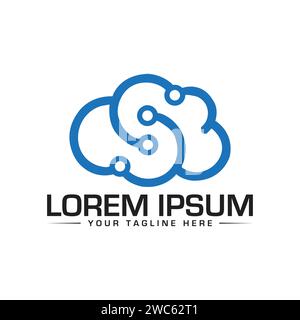 Cloud Logo Design. Unique and Creative Cloud Logo Design. Cloud Tech Logo Design. Stock Vector