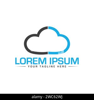 Cloud Logo Design. Unique and Creative Cloud Logo Design. Cloud Tech Logo Design. Stock Vector