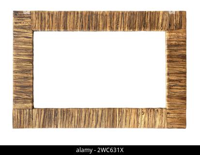 Wooden Frame. Rustic wood frame isolated on the white background Stock Photo