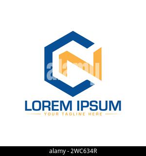 CN Letter Logo Design. Creative and Professional Logo Design. Stock Vector