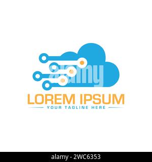 Cloud Logo Design. Unique and Creative Cloud Logo Design. Cloud Tech Logo Design. Stock Vector