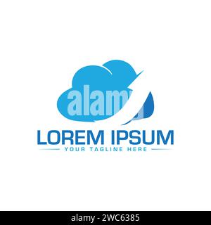 Cloud Logo Design. Unique and Creative Cloud Logo Design. Cloud Tech Logo Design. Stock Vector