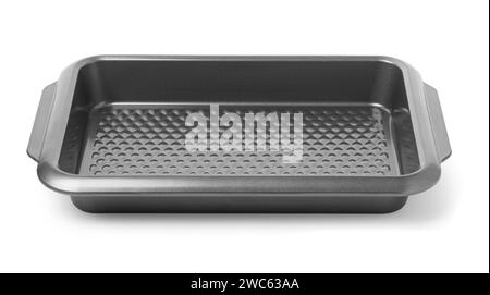New black nonstick coating roasting pan isolated on white Stock Photo