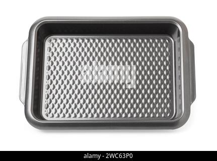 New black nonstick coating roasting pan isolated on white Stock Photo