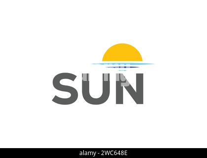 Minimalist sun logo design vector template Stock Vector