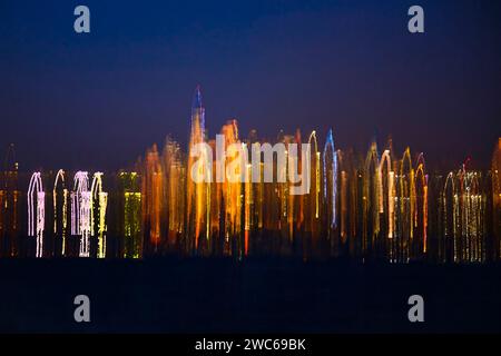 Abstract long exposure effect of Manhattan, NYC, USA Stock Photo