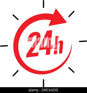24 hour everyday open service Stock Vector