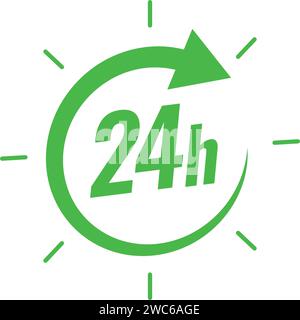 Green 24 hour everyday open service Stock Vector
