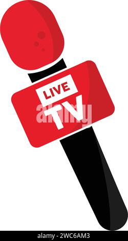 Microphone Live News Stock Vector