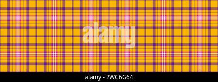 Art texture tartan check, birthday vector pattern background. Harvest plaid textile fabric seamless in bright and violet color. Stock Vector