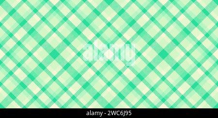 December seamless background plaid, 60s fabric texture check. Postcard pattern textile tartan vector in light and mint color. Stock Vector