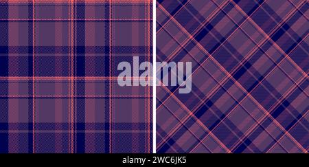 Plaid texture check of textile seamless tartan with a vector pattern background fabric. Set in halloween colours for curtain design trends. Stock Vector