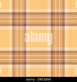 Gold texture fabric plaid, curved textile vector tartan. Christmas card seamless background pattern check in orange and red color. Stock Vector