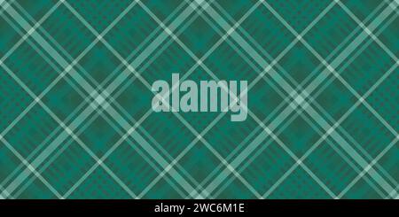 Wide vector pattern seamless, patterned tartan fabric check. Template background texture textile plaid in teal and pastel color. Stock Vector