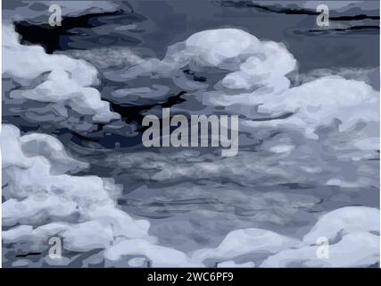 clouds illustration. abstract fufty clouds in sky Stock Vector