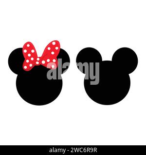 Mickey Mouse and Minnie Mouse Element Stock Vector