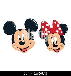Mickey Mouse and Minnie Mouse Vector Stock Vector