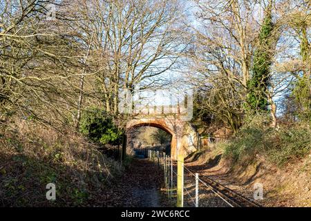 Brick built bridge over the Bure Valley narrow gauge railway line Stock ...
