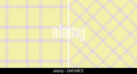 Plaid seamless texture of textile check background with a tartan vector fabric pattern set in pastel colors. Stock Vector