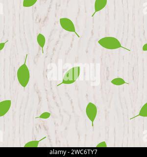 Oregano herb seamless pattern. Wooden background. Stock Vector