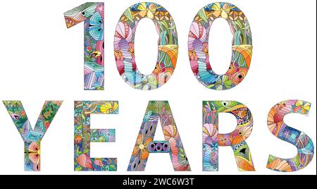 Anniversary badge or label. 100th celebration and congratulation design element. Stock Vector